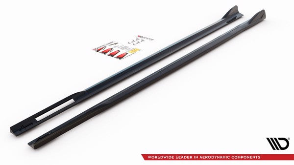 Maxton Side Skirts Diffusers V.2 BMW 4 M-Pack G22 - Gloss Black