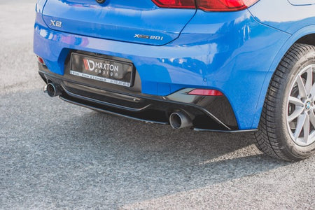 Maxton Central Rear Splitter For BMW X2 F39 M-Pack - Gloss Black
