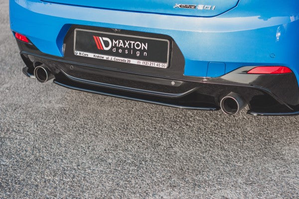 Maxton Central Rear Splitter For BMW X2 F39 M-Pack - Gloss Black