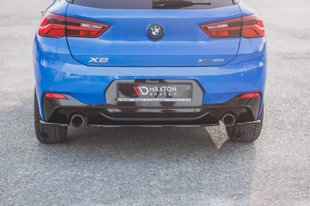 Maxton Central Rear Splitter For BMW X2 F39 M-Pack - Gloss Black