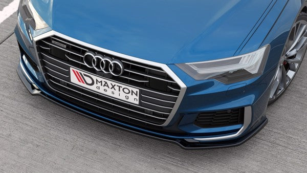 Maxton Front Splitter V.1 Audi A6 S-Line / S6 C8  - Gloss Black