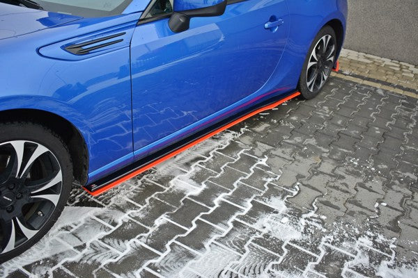 Maxton Side Skirts Diffusers V.2 Subaru Brz/ Toyota Gt86 Facelift  - Gloss Black + Red