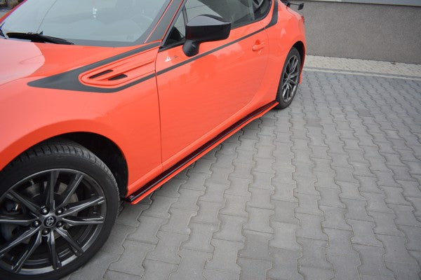Maxton Side Skirts Diffusers V.2 Subaru Brz/ Toyota Gt86 Facelift  - Gloss Black + Red
