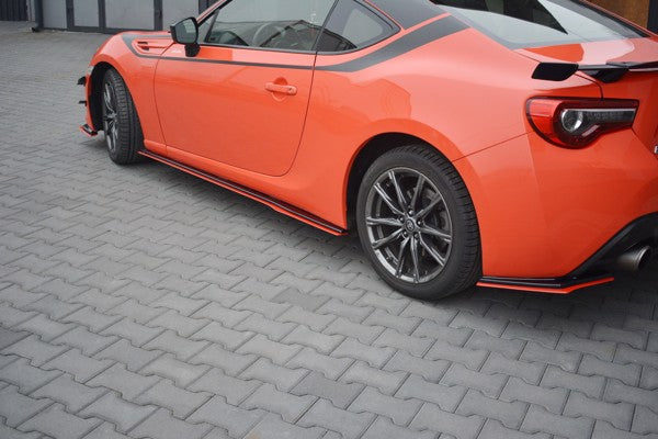 Maxton Side Skirts Diffusers V.2 Subaru Brz/ Toyota Gt86 Facelift  - Gloss Black + Red