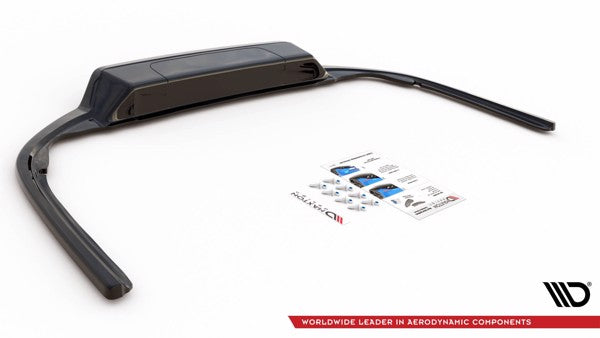 Maxton Central Rear Splitter (With Vertical Bars) Volkswagen Passat B8 - Gloss Black