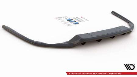 Maxton Central Rear Splitter (With Vertical Bars) Volkswagen Passat B8 - Gloss Black