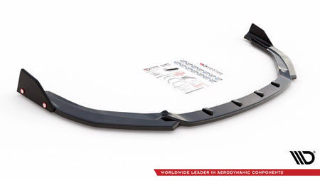 Maxton Front Splitter V.1 + Flaps Toyota Corolla Gr Sport Hatchback Xii - Gloss Black