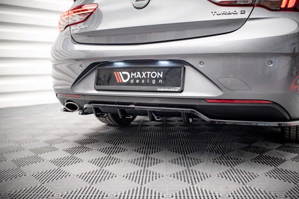 Maxton Central Rear Splitter (With Vertical Bars) Opel Insignia Mk2 - Gloss Black