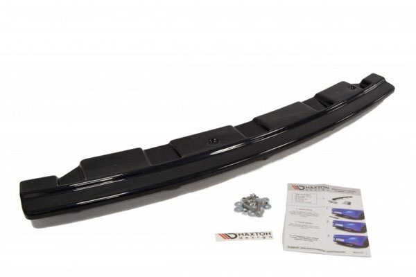 Maxton Central Rear Splitter For BMW 5 F11 M-Pack (Fits Two Single Exhaust Ends) - Gloss Black