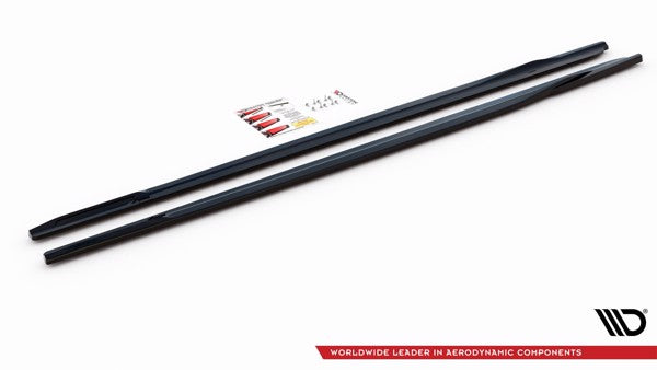 Maxton Side Skirts Diffusers For BMW 6 Gt G32 M-Pack - Gloss Black