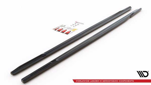 Maxton Side Skirts Diffusers For BMW 6 Gt G32 M-Pack - Gloss Black
