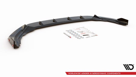 Maxton Front Splitter + Flaps V.2 Volkswagen Golf R Mk8 - Gloss Black
