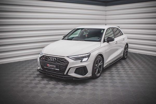Maxton Front Splitter V.4 Audi S3 / A3 S-Line 8Y - Gloss Black