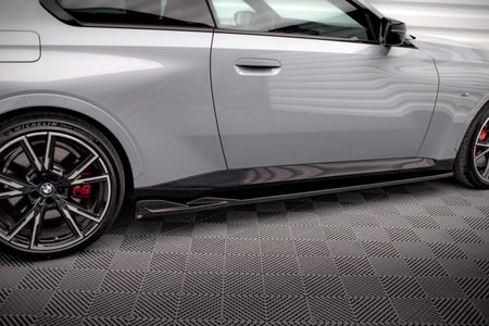 Maxton Side Skirts Diffusers V.1 BMW 2 Coupe M-Pack / M240I G42 - Gloss Black