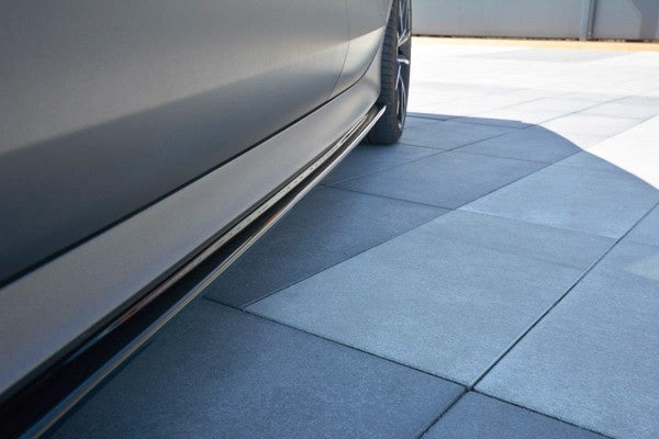 Maxton Side Skirts Diffusers Audi RS7 C7 Fl - Gloss Black