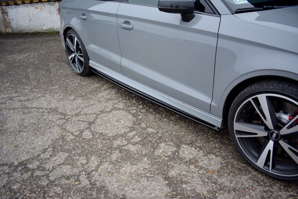 Maxton Side Skirts Diffusers Audi RS3 8V Fl Sedan - Gloss Black