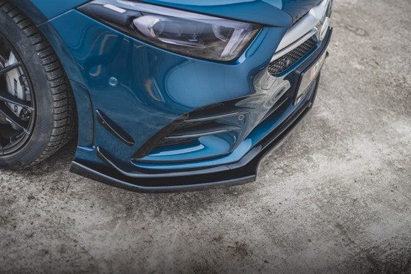 Maxton Front Splitter V.2 Mercedes A35 Amg / Amg-Line W177  - Gloss Black