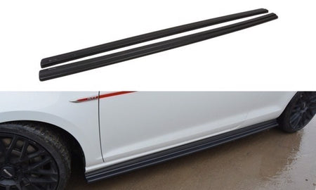 Maxton Side Skirts Diffusers VW Golf VIi Gti Preface/Facelift (Wide) - Gloss Black