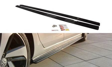 Maxton Side Skirts Diffusers VW Golf VIi Gti Preface/Facelift (Wide) - Gloss Black