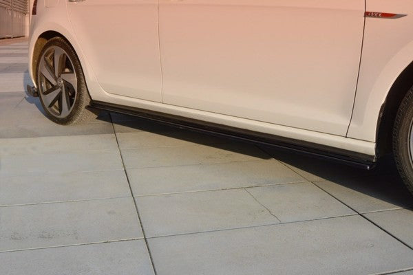 Maxton Side Skirts Diffusers VW Golf VIi Gti Preface/Facelift (Wide) - Gloss Black