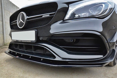Maxton Front Splitter V.1 Mercedes Cla A45 Amg C117 Facelift - Gloss Black