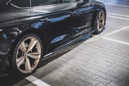 Maxton Side Skirts Diffusers Audi RS5 Sportback F5 Facelift - Gloss Black
