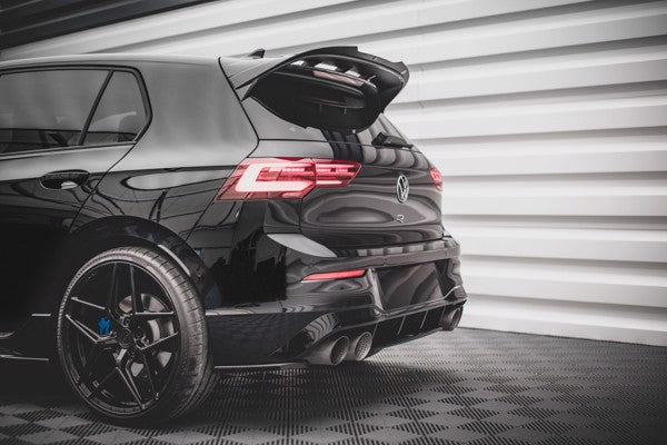 Maxton Central Rear Splitter For Volkswagen Golf R Mk8 - Gloss Black
