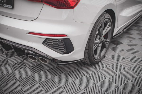 Maxton Rear Side Splitters V.2 Audi S3 Sportback 8Y - Gloss Black