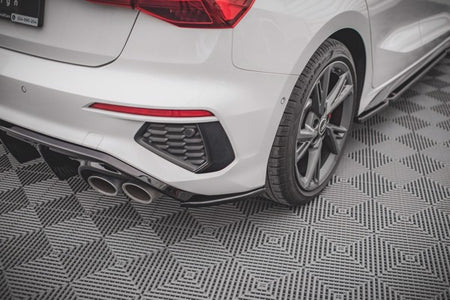Maxton Rear Side Splitters V.2 Audi S3 Sportback 8Y - Gloss Black