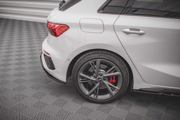 Maxton Rear Side Splitters V.2 Audi S3 Sportback 8Y - Gloss Black