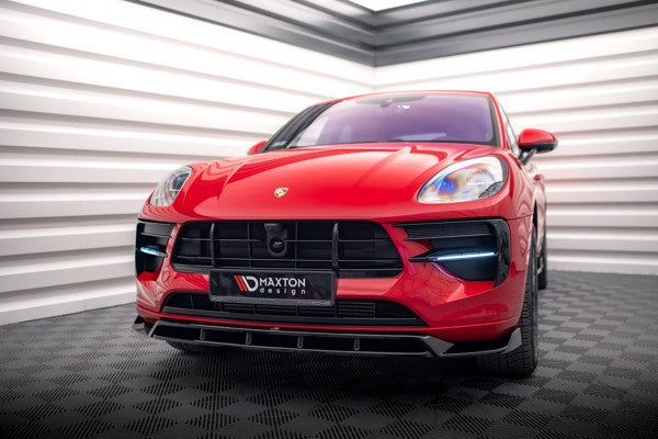 Maxton Front Splitter V.2 Porsche Macan Mk1 Facelift - Gloss Black