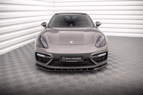 Maxton Front Splitter V.1 Porsche Panamera E-Hybrid 971 - Gloss Black