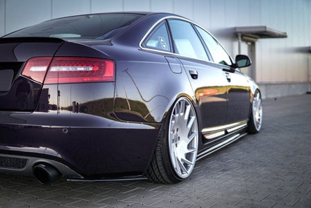 Maxton Rear Side Splitters Audi A6 S-Line C6 / C6 Fl Sedan / Avant - Gloss Black