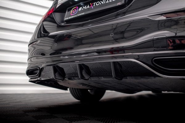 Maxton Central Rear Splitter (With Vertical Bars) Mercedes-Benz S Amg-Line W223 - Gloss Black