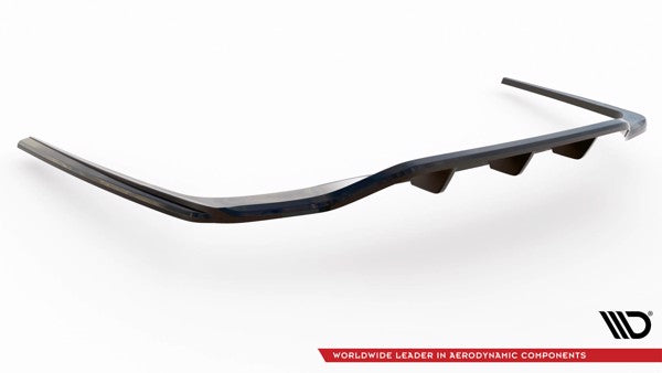 Maxton Central Rear Splitter (With Vertical Bars) Mercedes-Benz S Amg-Line W223 - Gloss Black