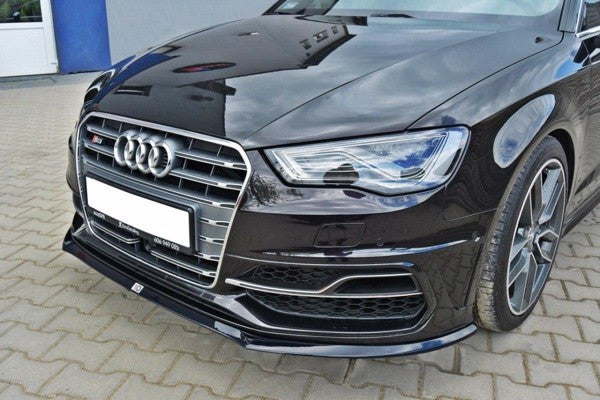 Maxton Front Splitter Audi S3 / A3 S-Line 8V Hatchback / Sportback - Gloss Black