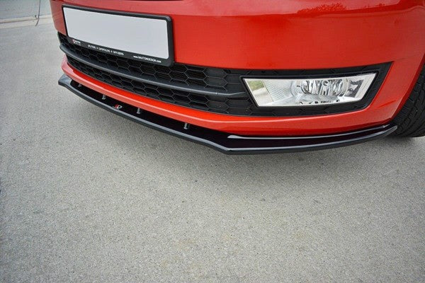 Maxton Front Splitter V.2 Skoda Rapid - Gloss Black
