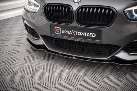 Maxton Front Splitter V.1 BMW 1 F20/F21 M-Power Facelift - Gloss Black