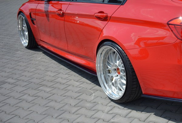 Maxton Side Skirts Diffusers V.1 BMW M3 F80 - Gloss Black