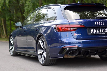 Maxton Rear Side Splitters Audi RS4 B9 Avant - Gloss Black