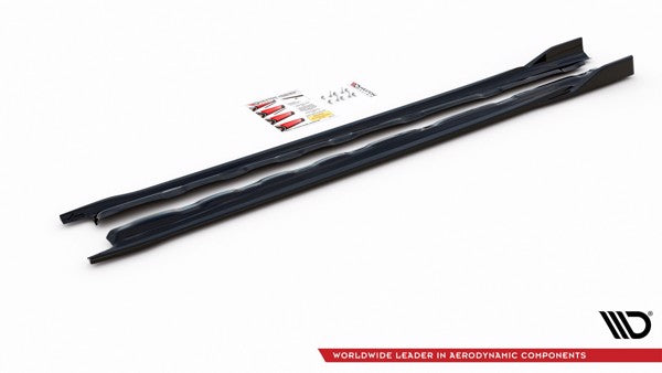 Maxton Side Skirts Diffusers V.2 VW Golf 8 - Gloss Black