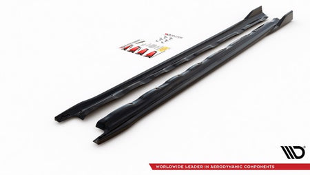 Maxton Side Skirts Diffusers V.2 VW Golf 8 - Gloss Black