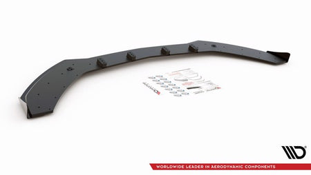 Maxton Racing Durability Front Splitter + Flaps Mercedes - Amg C43 Coupe C205 - Black + Gloss Flaps    