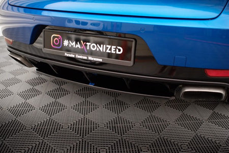 Maxton Central Rear Splitter For Porsche Macan Mk1 - Gloss Black