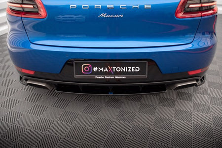 Maxton Central Rear Splitter For Porsche Macan Mk1 - Gloss Black