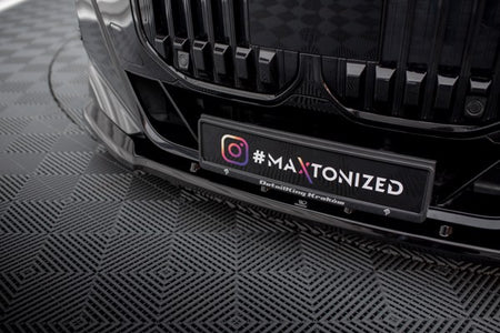 Maxton Front Splitter V.1 BMW 7 M-Pack / M760E G70 - Gloss Black