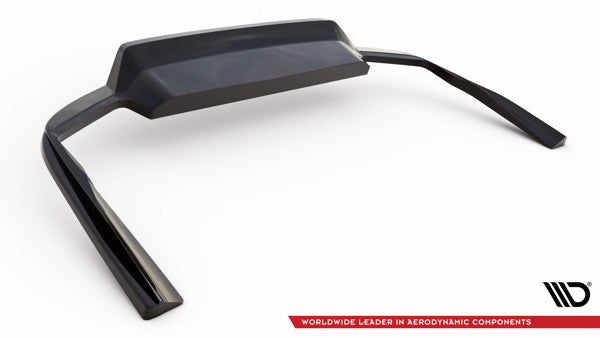 Maxton Central Rear Splitter (With Vertical Bars) Volvo V90 R-Design Mk2 - Gloss Black