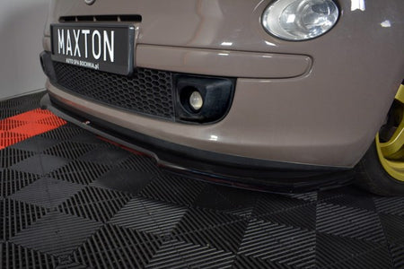 Maxton Front Splitter V.2 Fiat 500 Hatchback Preface - Gloss Black