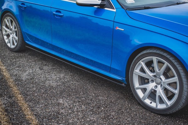 Maxton Side Skirts Diffusers Audi S4 / A4 / A4 S-Line B8 / B8 Fl - Gloss Black