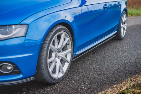 Maxton Side Skirts Diffusers Audi S4 / A4 / A4 S-Line B8 / B8 Fl - Gloss Black